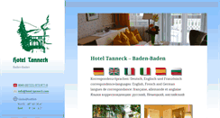 Desktop Screenshot of hotel-tanneck.com